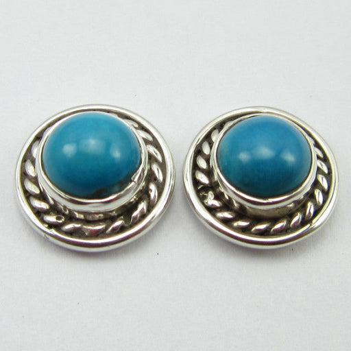 Cercei Argint 925 Turcoaz 1 cm lungime