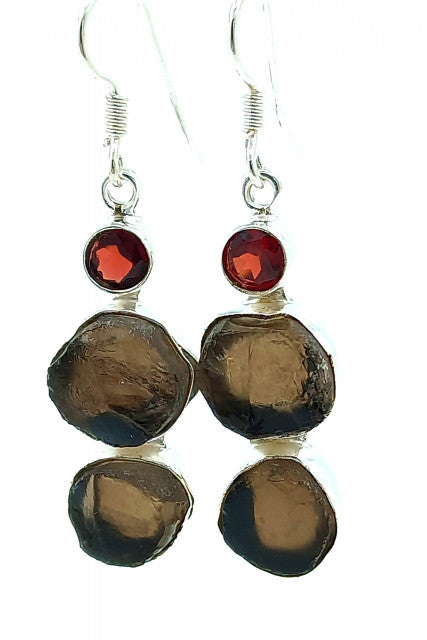 Cercei Argint cu Cuart Fumuriu