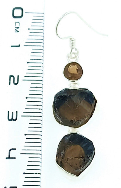 Cercei Argint cu Cuart Fumuriu