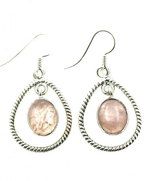 Cercei Argint cu Cuart Roz