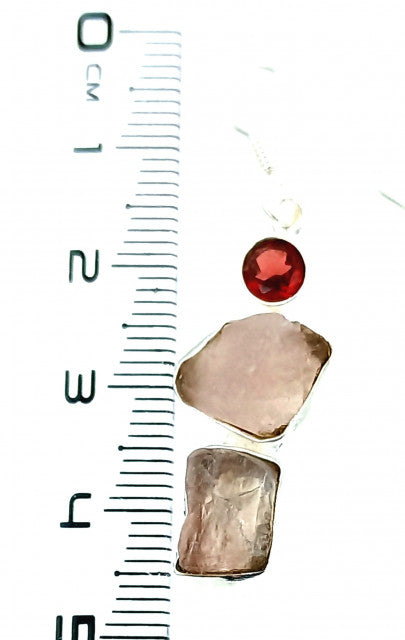 Cercei Argint cu Cuart Roz