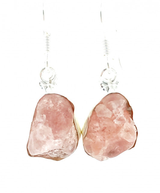 Cercei Argint cu Cuart Roz