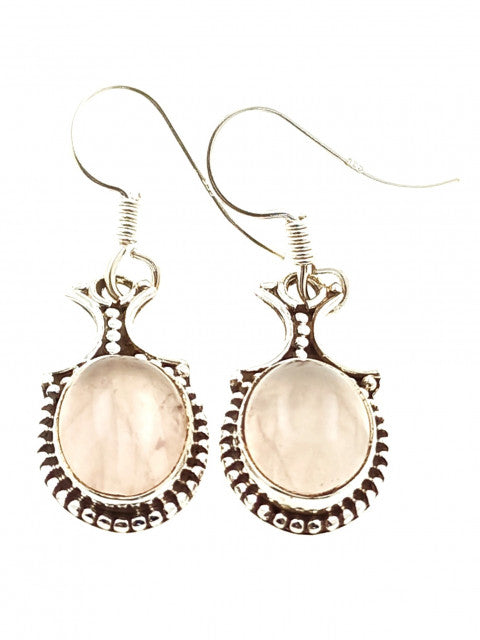 Cercei Argint cu Cuart Roz