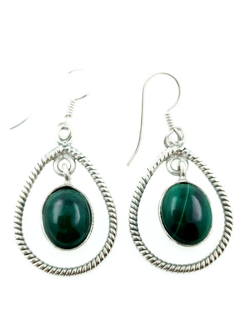 Cercei Argint cu Malachit