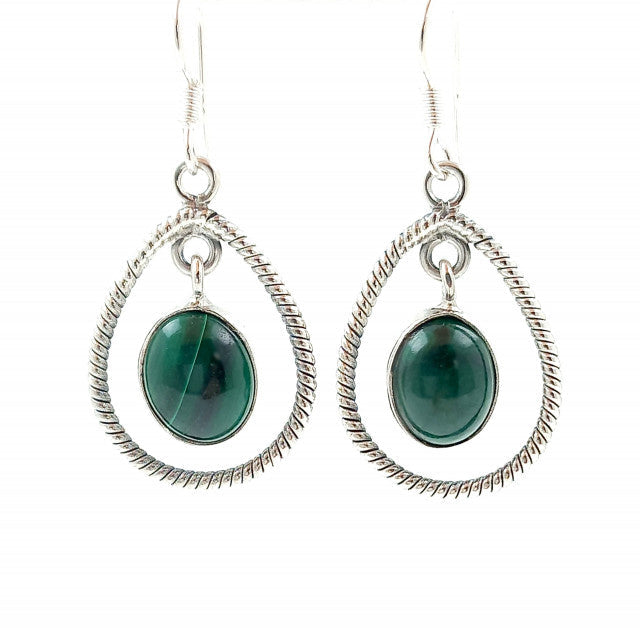 Cercei Argint cu Malachit