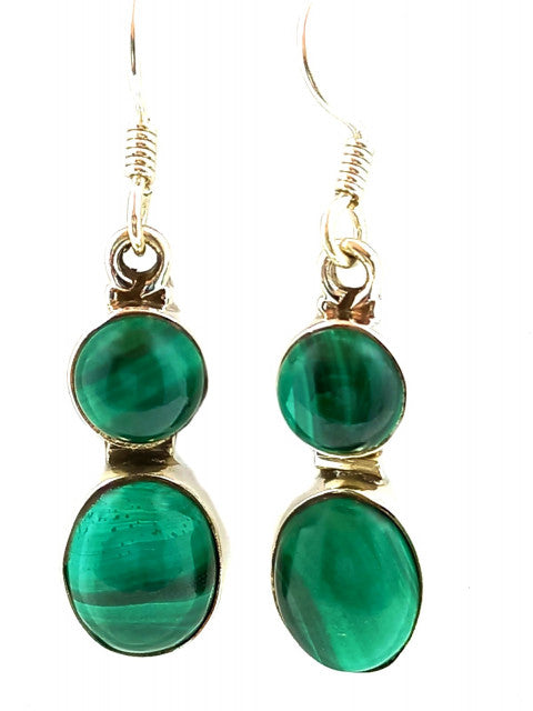 Cercei Argint cu Malachit