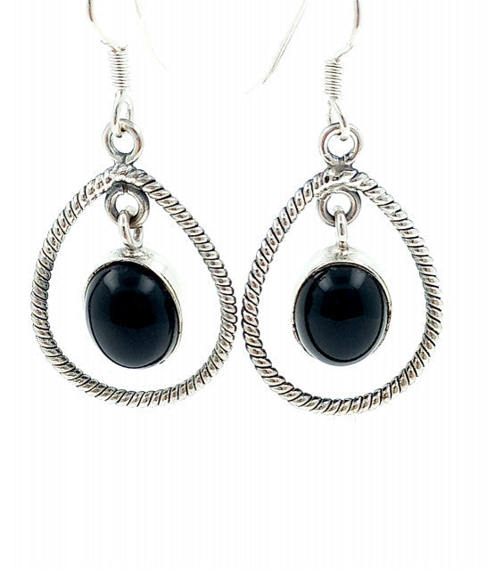 Cercei Argint cu Onix Negru