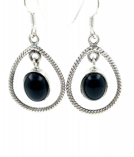 Cercei Argint cu Onix Negru