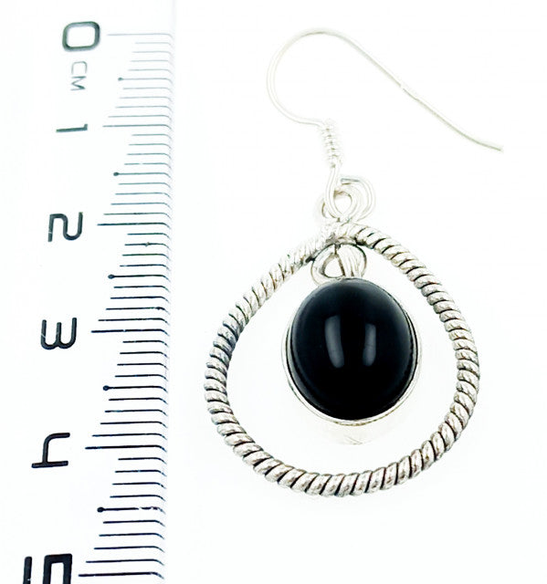 Cercei Argint cu Onix Negru