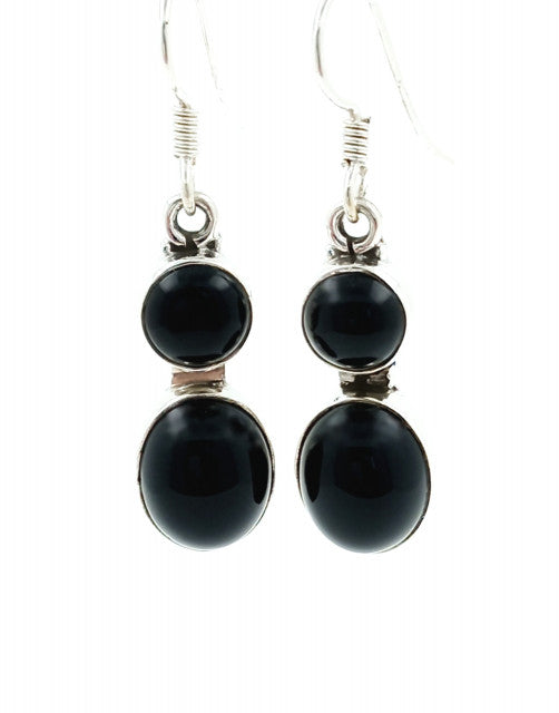 Cercei Argint cu Onix Negru