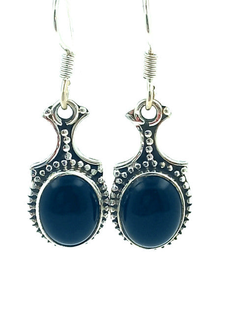 Cercei Argint cu Onix Negru