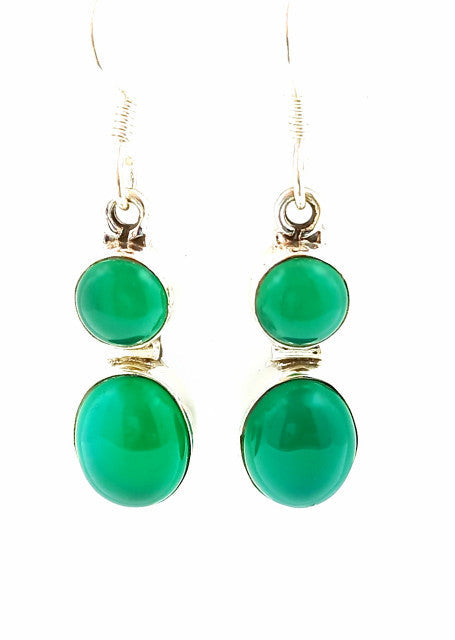 Cercei Argint cu Onix Verde