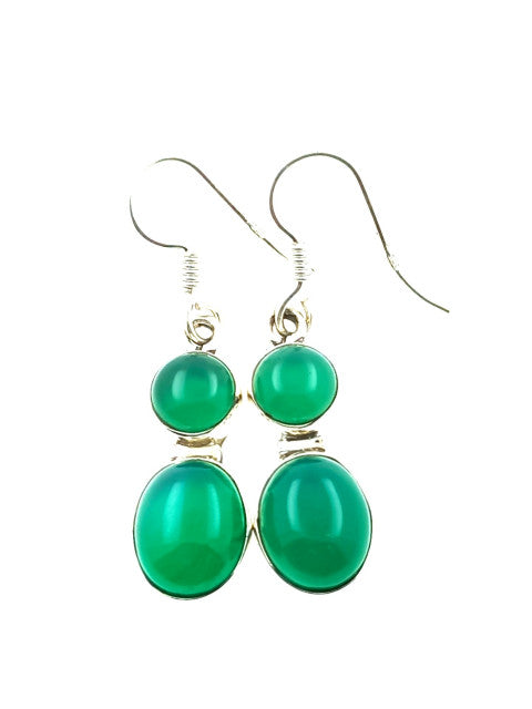 Cercei Argint cu Onix Verde