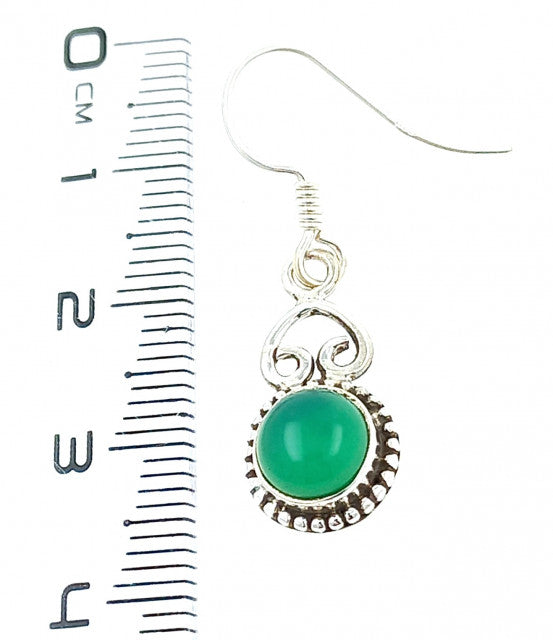 Cercei Argint cu Onix Verde