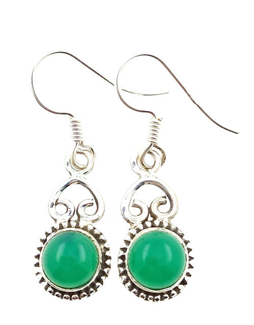 Cercei Argint cu Onix Verde