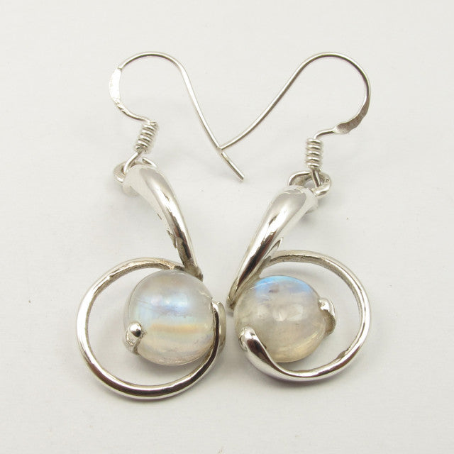 Cercei Argint Cu Piatra Lunii 3,6 cm