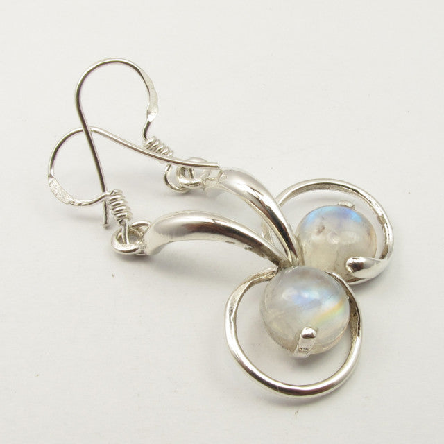 Cercei Argint Cu Piatra Lunii 3,6 cm