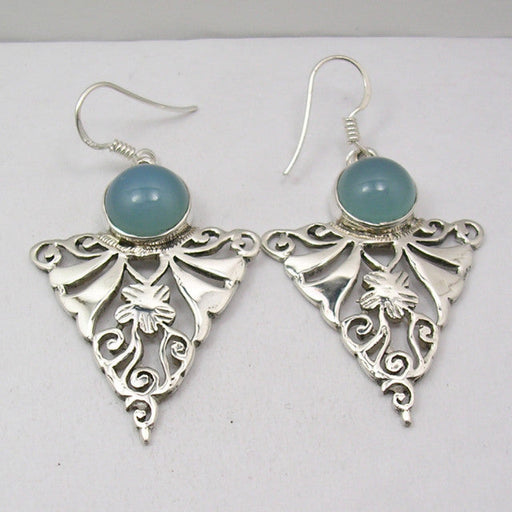 Cercei din Argint 925 cu Calcedonie, 5.1 cm lungime