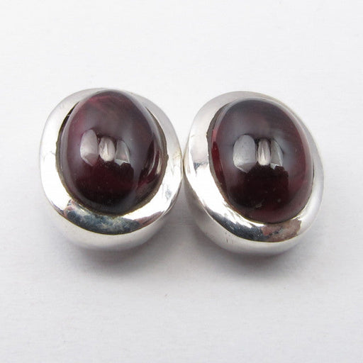 Cercei din Argint 925 cu Garnet, 0.9 cm lungime