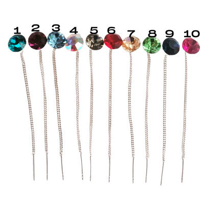 Cercei lant argint cu zirconii colorate, 7 mm