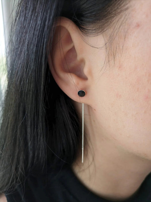 Cercei lant argint cu zirconii colorate, 5mm