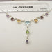 Colier Argint 925 cu Ametist, Citrin, Garnet, Iolit, Peridot si Topaz Albastru, 45.2 cm lungime