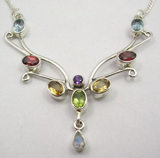 Colier Argint 925 cu Pietre MultiColore 45,3 cm lungime