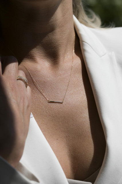 Colier Aur 14 K cu Diamante Naturale 0.03 ct