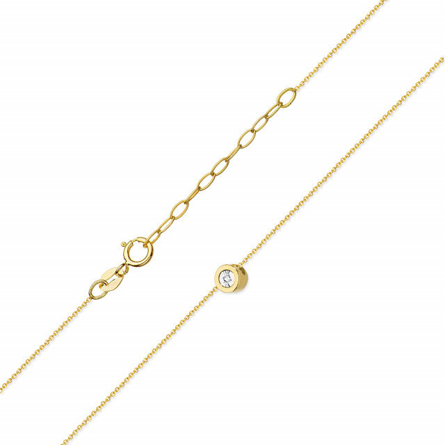 Colier Aur 14K cu Diamant Natural 0.01 ct