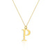 Colier cu pandantiv litera P din Aur 14K cu Diamant Natural Natural 0.005 ct