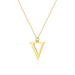 Colier cu pandantiv litera V din Aur 14K cu Diamant Natural Natura 0.005 ct