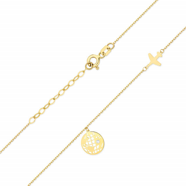 Colier Aur 14K cu Diamant Natural 0.01 ct
