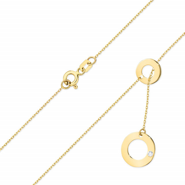 Colier Inele Aur 14k cu Diamante Naturale 0.0145 ct