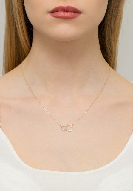 Colier Inele Aur 14k cu Diamante Naturale 0.0145 ct