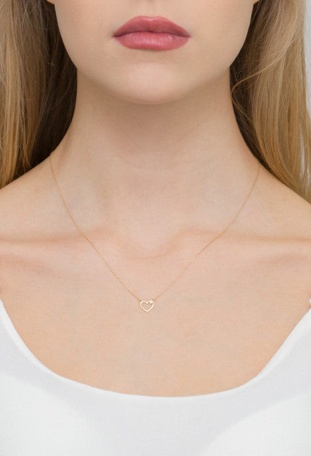 Colier Inima Aur 14K cu Diamante Naturale 0.005 ct