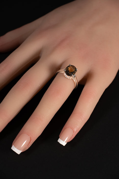 Inel Argint 925 cu Cuart Fumuriu