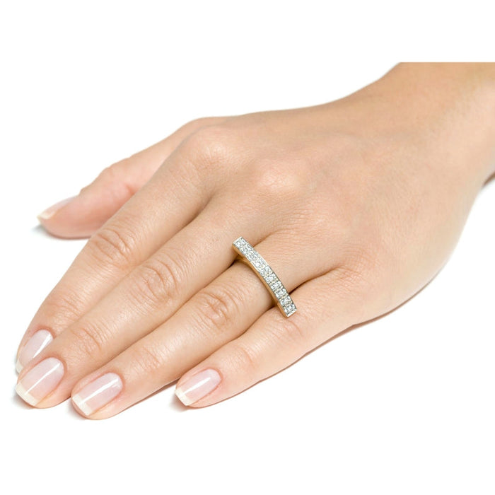 Inel Aur 8K Stilat Stea, Cristale Strălucitoare - Design Modern