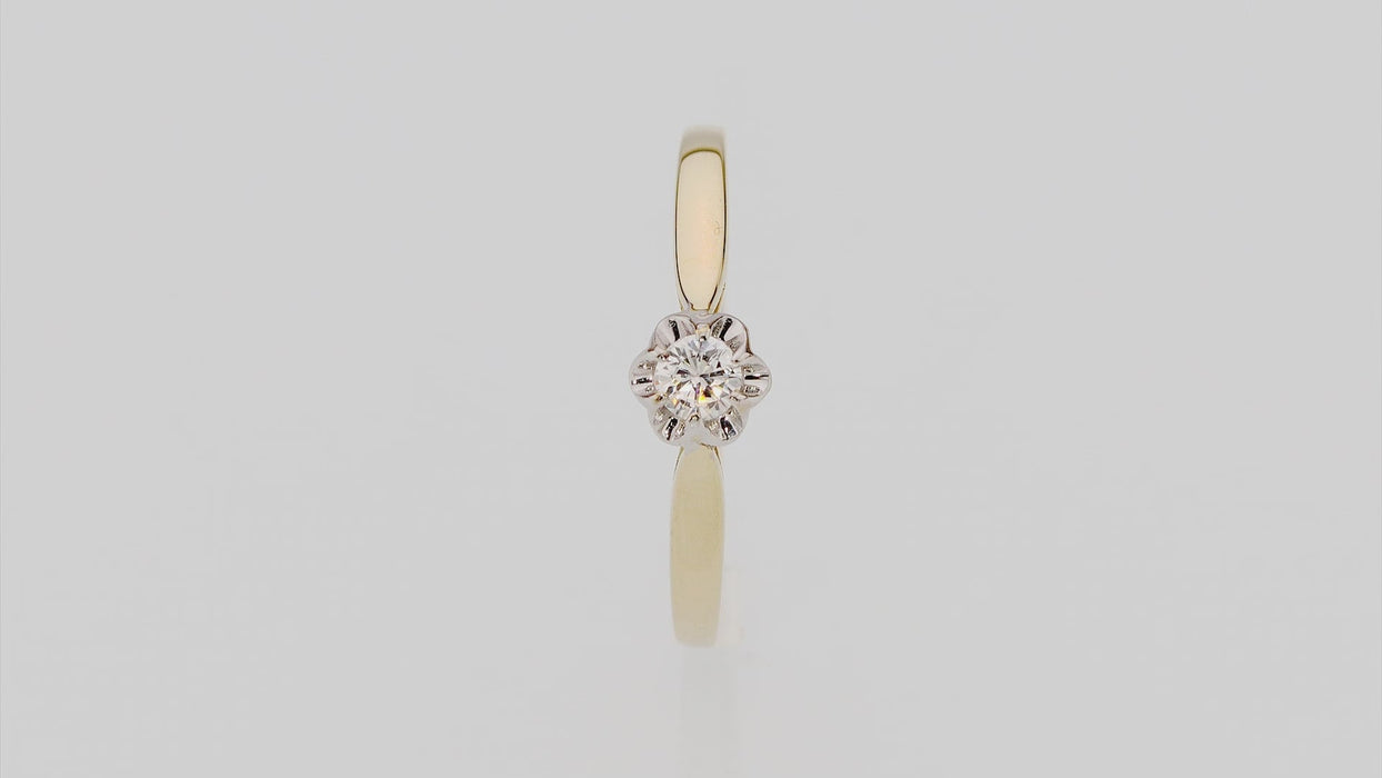 Inel Aur 14K cu Diamant Natural 0.15 ct