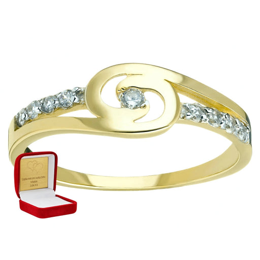 Inel Aur 8K Împletit cu Zirconii - Eleganță Subtilă