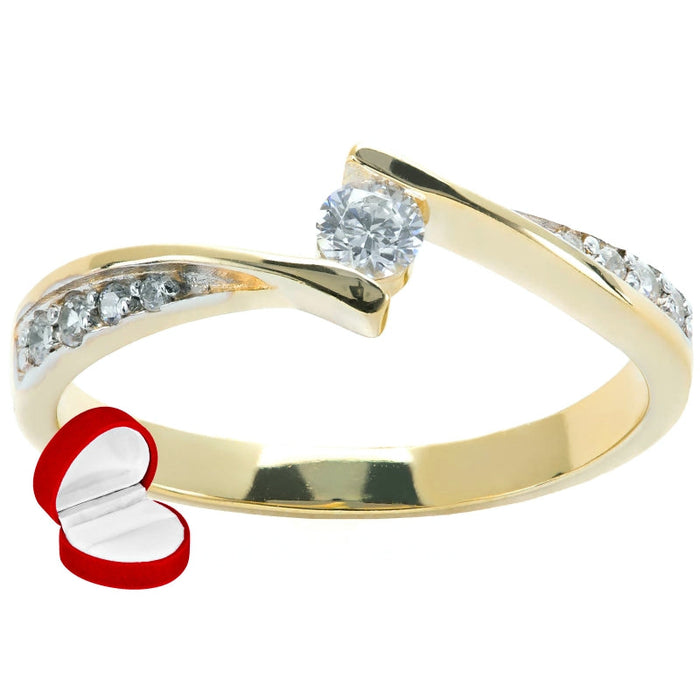 Inel Aur 8K cu Zirconii - Eleganță Subtilă