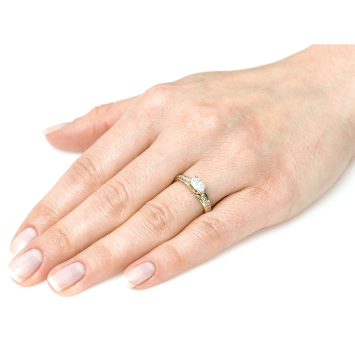 Inel Aur 8K Elegant Cu Zirconii - Design Rafinat