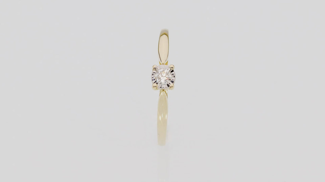 Inel Aur 14k cu Diamant Natural 0.08 ct