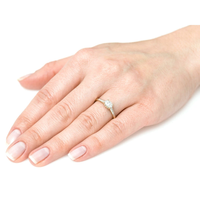 Inel Aur 8K Cu Model Ajour și Zirconii