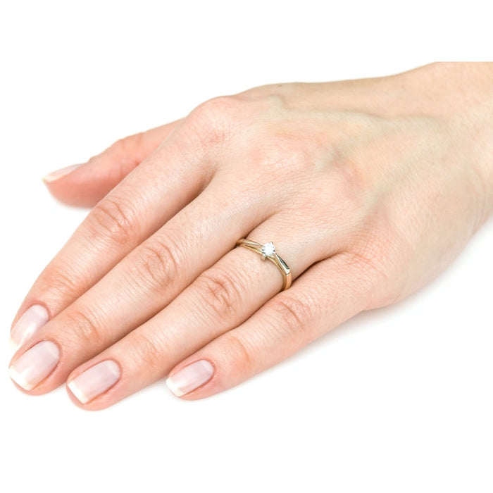 Inel Aur 8K Elegant cu Zirconiu