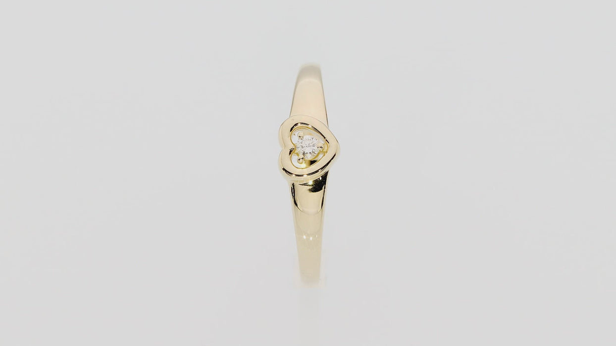 Inel Aur 14K cu Diamant Natural 0.04 ct