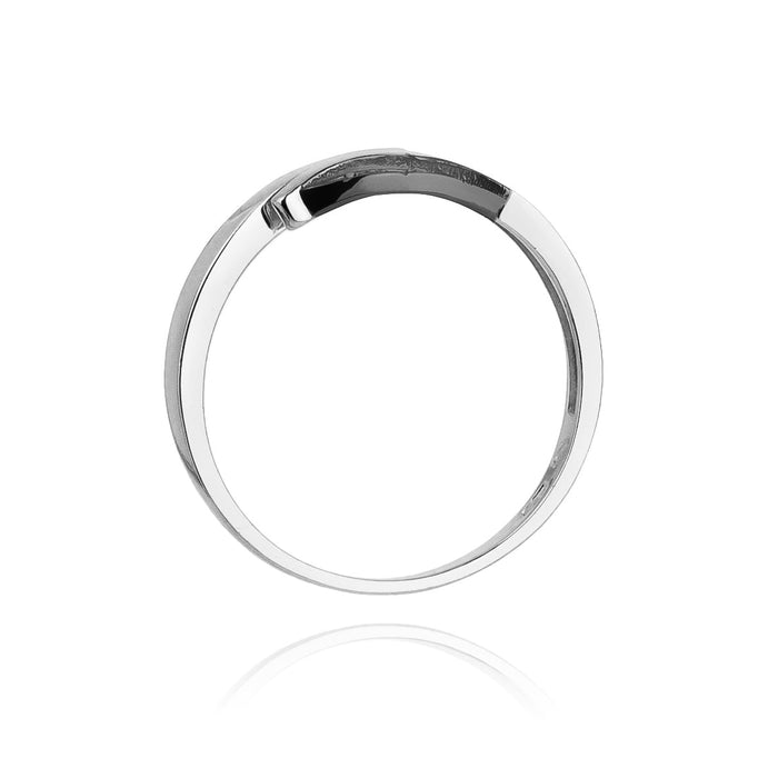 Inel Aur 14k cu Diamante Naturale Albe 0.03 ct si Negre 0.02 ct