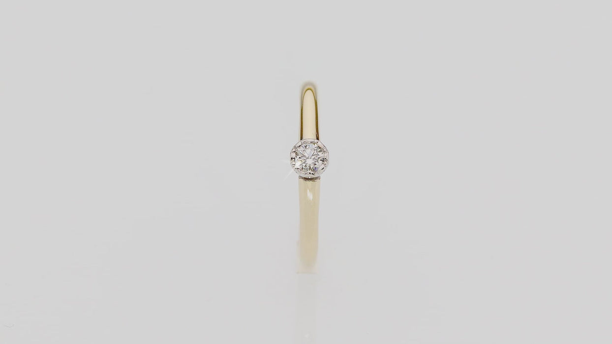 Inel Aur 14K cu Diamant Natural 0.13 ct