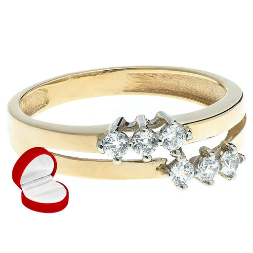 Inel Aur 8K Cu Zirconii - Design Modern