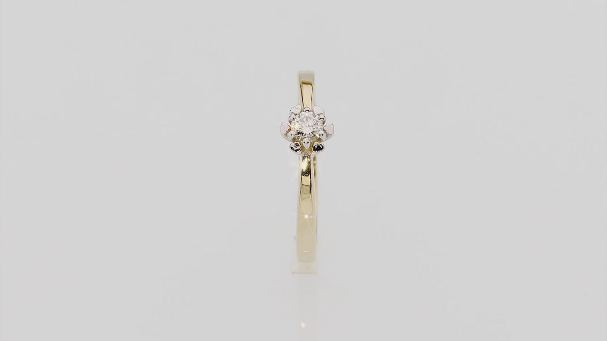 Inel Aur 14K cu Diamant Natural 0.10 ct
