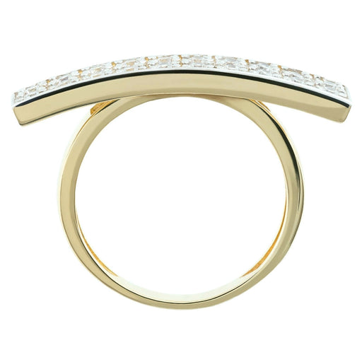 Inel Aur 8K Stilat Stea, Cristale Strălucitoare - Design Modern